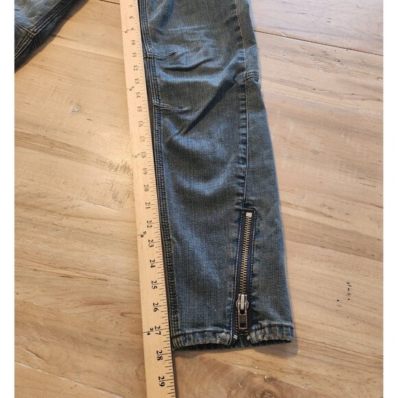 Free People Jeans Blue Denim Stretch Ankle Zip Slim Fit Women's Sz 29x28 EUC - Picture 9 of 12